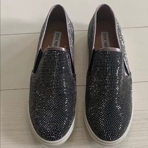 Steve Madden Black Rhinestone Loafers